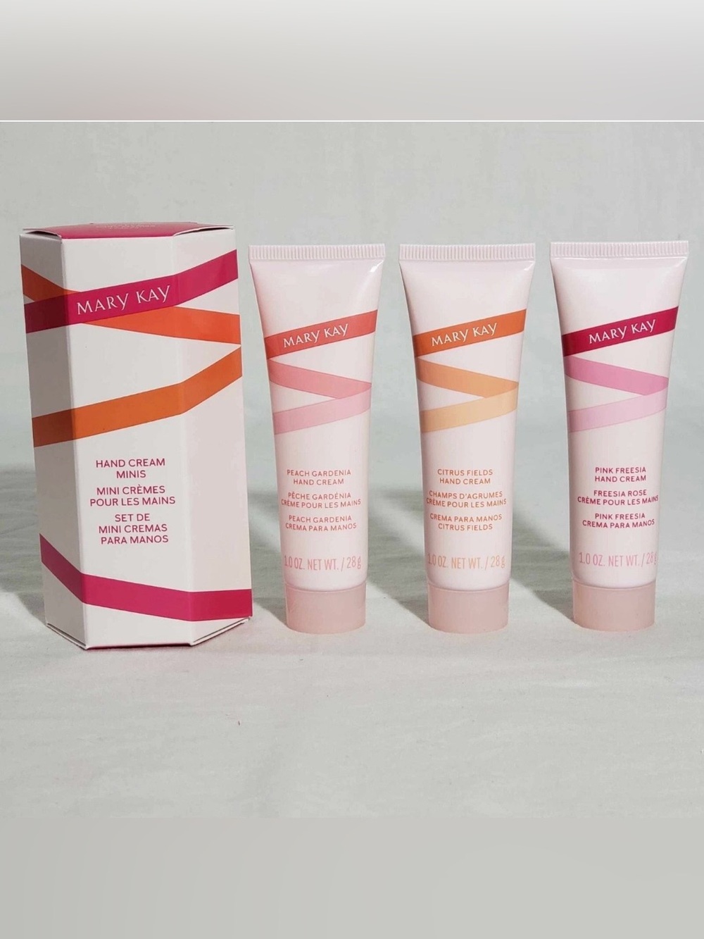 Mary Kay Hand Cream Minis Peach Gardenia Pink Freesia Citrus Fields New in Box